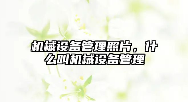 機械設(shè)備管理照片，什么叫機械設(shè)備管理