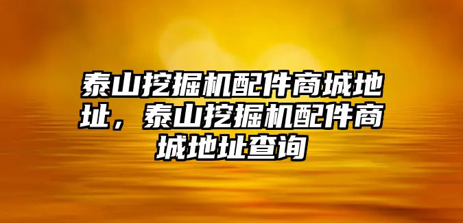 泰山挖掘機(jī)配件商城地址，泰山挖掘機(jī)配件商城地址查詢