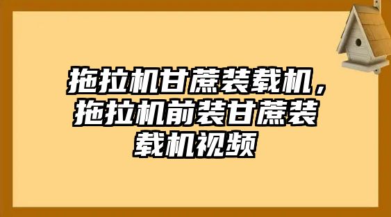 拖拉機甘蔗裝載機，拖拉機前裝甘蔗裝載機視頻