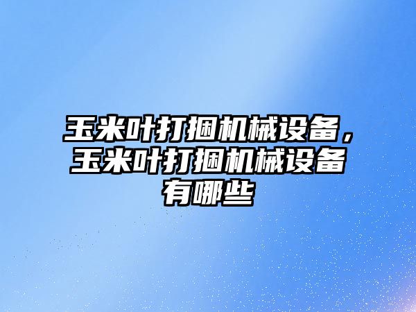 玉米葉打捆機械設備，玉米葉打捆機械設備有哪些