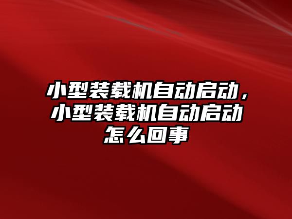 小型裝載機自動啟動，小型裝載機自動啟動怎么回事