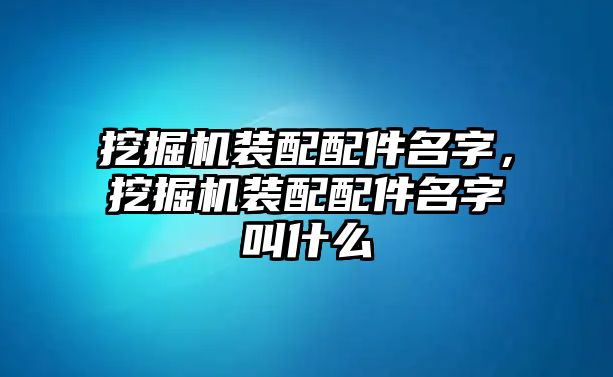 挖掘機(jī)裝配配件名字，挖掘機(jī)裝配配件名字叫什么