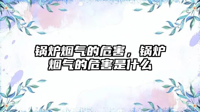 鍋爐煙氣的危害，鍋爐煙氣的危害是什么