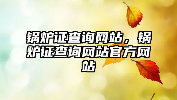 鍋爐證查詢網(wǎng)站，鍋爐證查詢網(wǎng)站官方網(wǎng)站