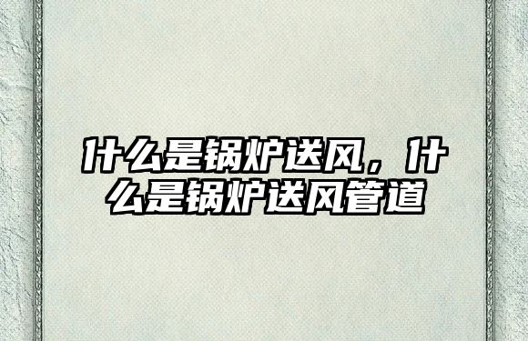 什么是鍋爐送風(fēng)，什么是鍋爐送風(fēng)管道