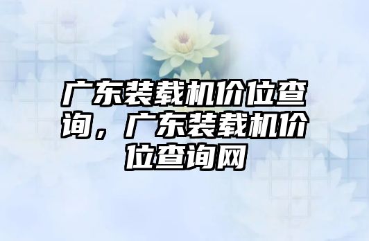 廣東裝載機價位查詢，廣東裝載機價位查詢網(wǎng)