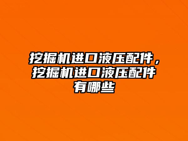 挖掘機進口液壓配件，挖掘機進口液壓配件有哪些