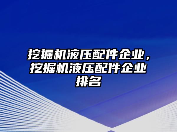 挖掘機液壓配件企業(yè)，挖掘機液壓配件企業(yè)排名