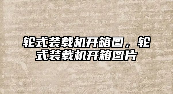 輪式裝載機開箱圖，輪式裝載機開箱圖片