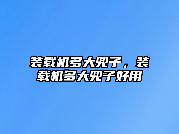 裝載機多大兜子，裝載機多大兜子好用