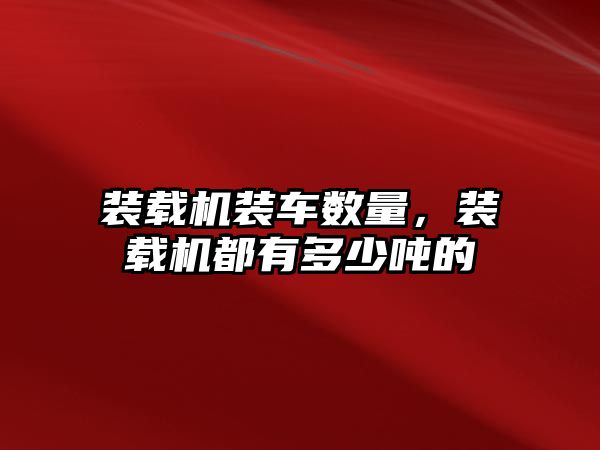 裝載機裝車數(shù)量，裝載機都有多少噸的