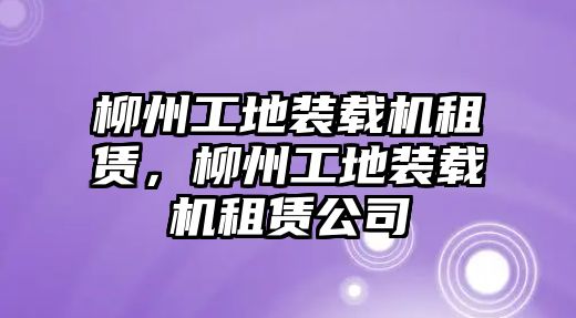 柳州工地裝載機(jī)租賃，柳州工地裝載機(jī)租賃公司