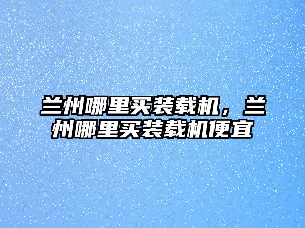 蘭州哪里買裝載機，蘭州哪里買裝載機便宜