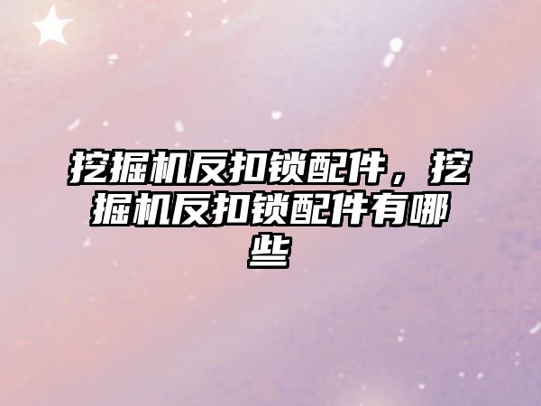 挖掘機反扣鎖配件，挖掘機反扣鎖配件有哪些