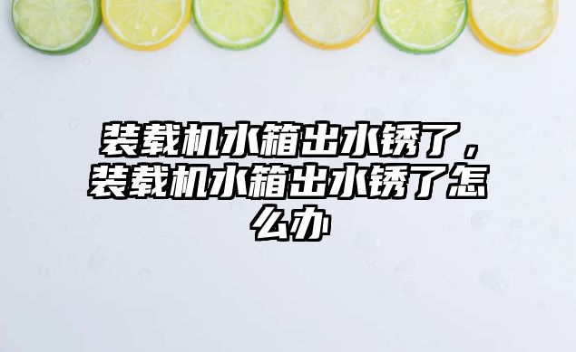 裝載機水箱出水銹了，裝載機水箱出水銹了怎么辦