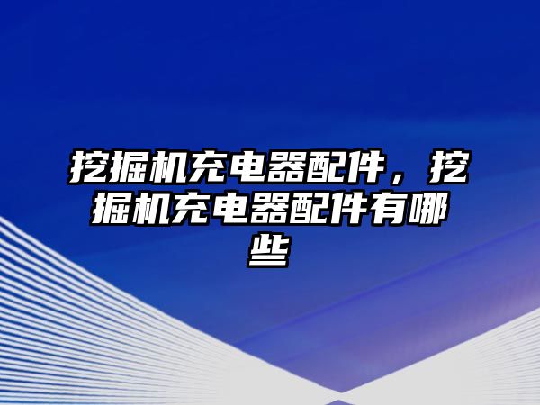 挖掘機充電器配件，挖掘機充電器配件有哪些