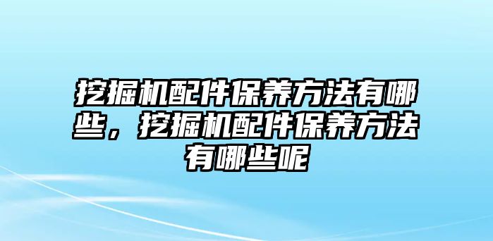 挖掘機配件保養(yǎng)方法有哪些，挖掘機配件保養(yǎng)方法有哪些呢