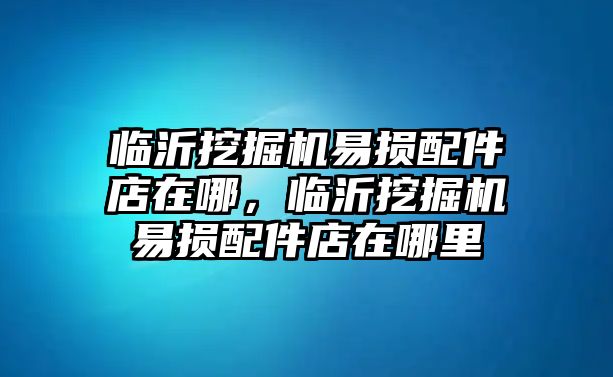 臨沂挖掘機(jī)易損配件店在哪，臨沂挖掘機(jī)易損配件店在哪里