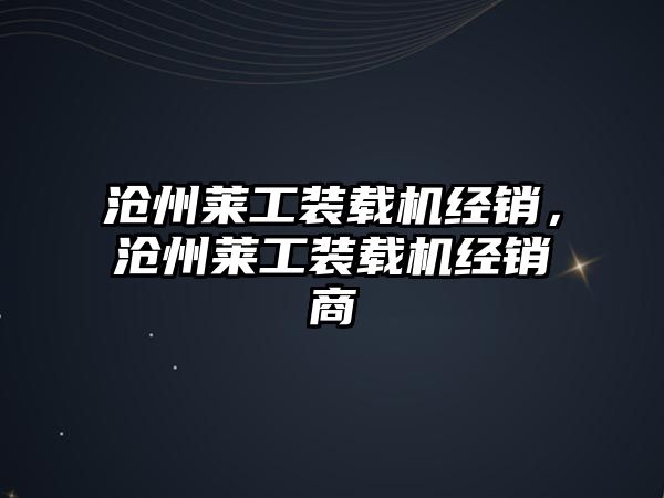 滄州萊工裝載機經(jīng)銷，滄州萊工裝載機經(jīng)銷商