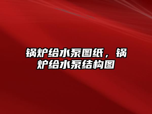 鍋爐給水泵圖紙，鍋爐給水泵結(jié)構(gòu)圖