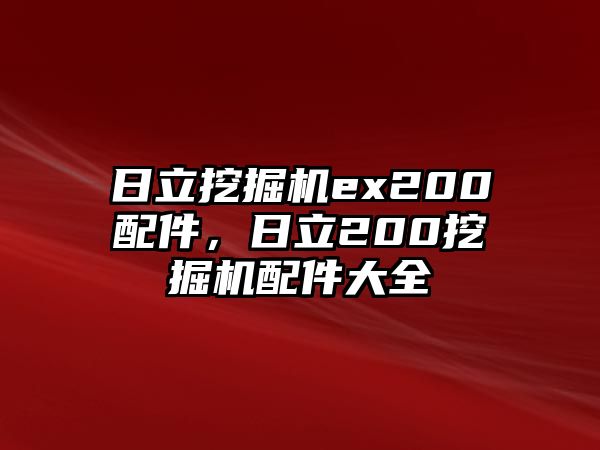 日立挖掘機ex200配件，日立200挖掘機配件大全