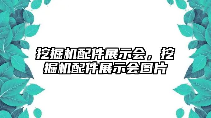 挖掘機配件展示會，挖掘機配件展示會圖片