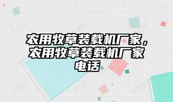 農(nóng)用牧草裝載機(jī)廠家，農(nóng)用牧草裝載機(jī)廠家電話