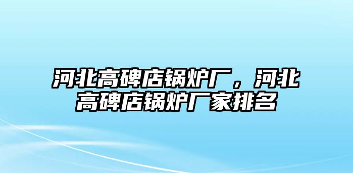 河北高碑店鍋爐廠，河北高碑店鍋爐廠家排名