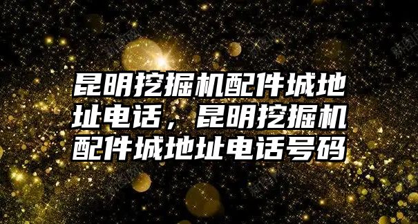 昆明挖掘機(jī)配件城地址電話，昆明挖掘機(jī)配件城地址電話號碼