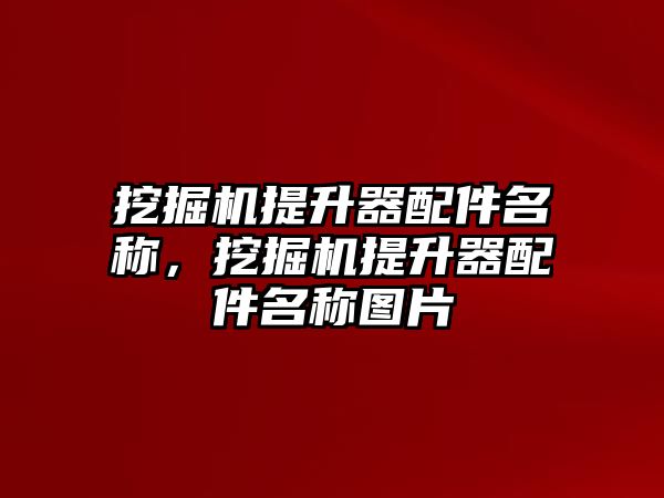 挖掘機提升器配件名稱，挖掘機提升器配件名稱圖片