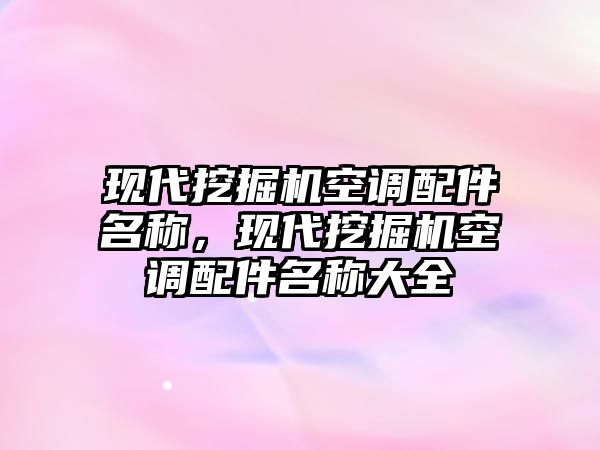 現(xiàn)代挖掘機(jī)空調(diào)配件名稱，現(xiàn)代挖掘機(jī)空調(diào)配件名稱大全