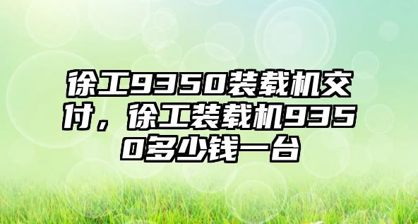 徐工9350裝載機交付，徐工裝載機9350多少錢一臺