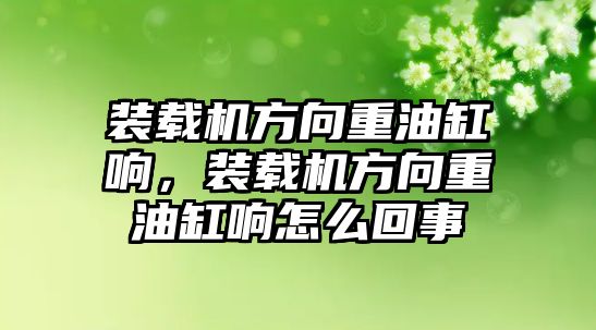 裝載機(jī)方向重油缸響，裝載機(jī)方向重油缸響怎么回事