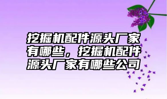 挖掘機配件源頭廠家有哪些，挖掘機配件源頭廠家有哪些公司