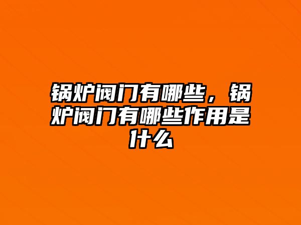 鍋爐閥門有哪些，鍋爐閥門有哪些作用是什么