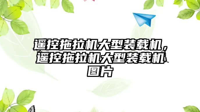 遙控拖拉機大型裝載機，遙控拖拉機大型裝載機圖片