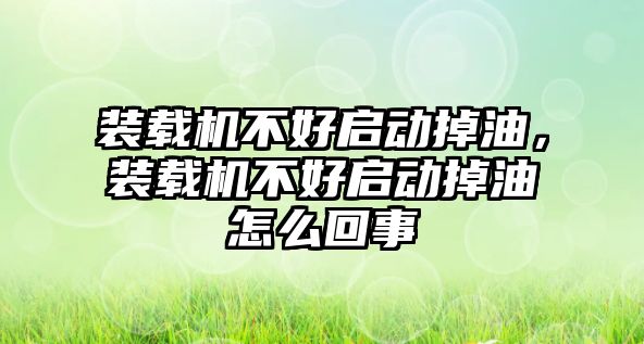 裝載機不好啟動掉油，裝載機不好啟動掉油怎么回事