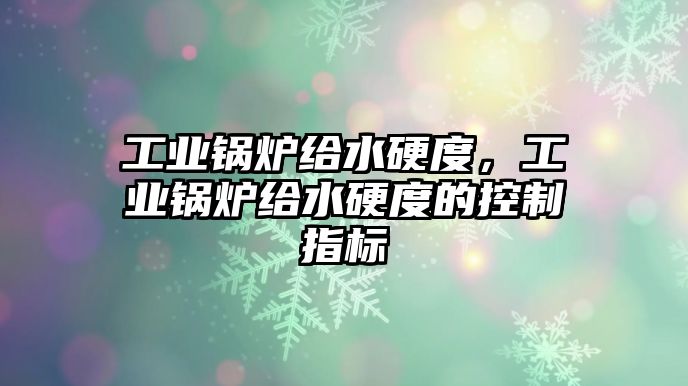 工業(yè)鍋爐給水硬度，工業(yè)鍋爐給水硬度的控制指標(biāo)