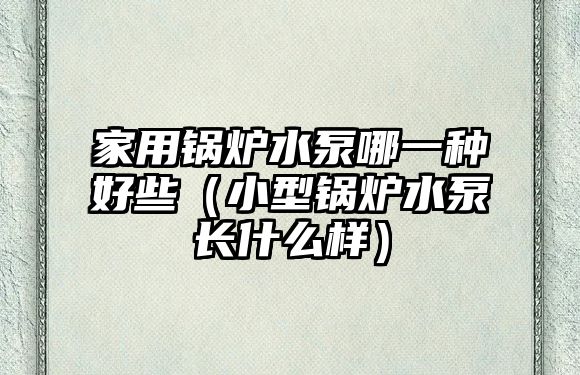 家用鍋爐水泵哪一種好些（小型鍋爐水泵長(zhǎng)什么樣）