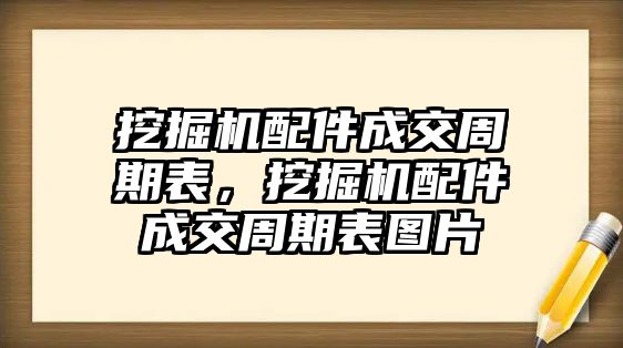 挖掘機配件成交周期表，挖掘機配件成交周期表圖片