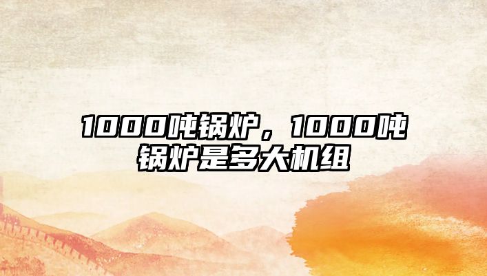 1000噸鍋爐，1000噸鍋爐是多大機(jī)組