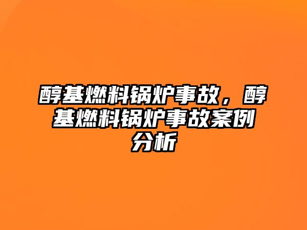 醇基燃料鍋爐事故，醇基燃料鍋爐事故案例分析