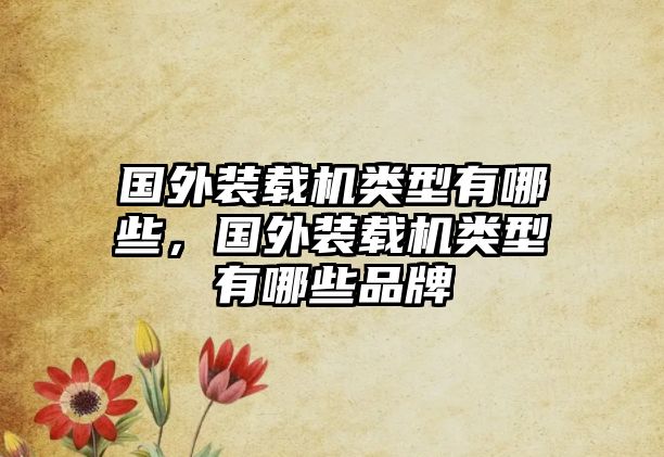 國(guó)外裝載機(jī)類型有哪些，國(guó)外裝載機(jī)類型有哪些品牌