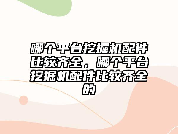 哪個平臺挖掘機配件比較齊全，哪個平臺挖掘機配件比較齊全的