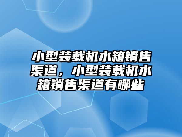 小型裝載機水箱銷售渠道，小型裝載機水箱銷售渠道有哪些