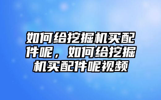 如何給挖掘機(jī)買(mǎi)配件呢，如何給挖掘機(jī)買(mǎi)配件呢視頻