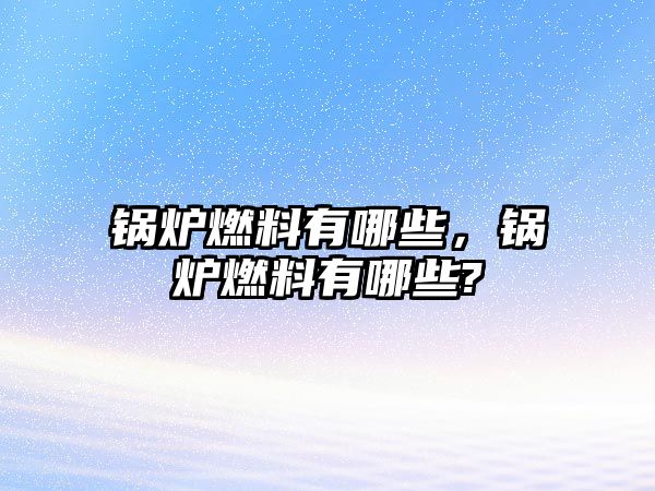 鍋爐燃料有哪些，鍋爐燃料有哪些?