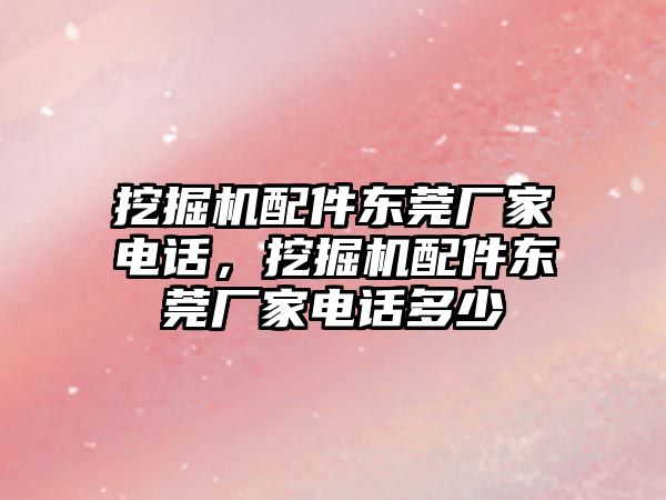 挖掘機配件東莞廠家電話，挖掘機配件東莞廠家電話多少