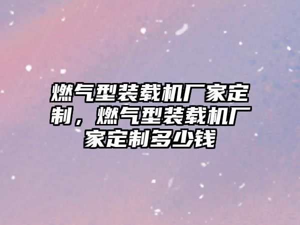 燃氣型裝載機廠家定制，燃氣型裝載機廠家定制多少錢