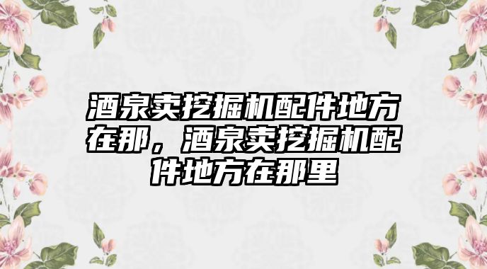 酒泉賣挖掘機(jī)配件地方在那，酒泉賣挖掘機(jī)配件地方在那里